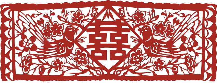中国风中式传统喜庆民俗人物动物窗花剪纸插画边框AI矢量PNG素材【1791】